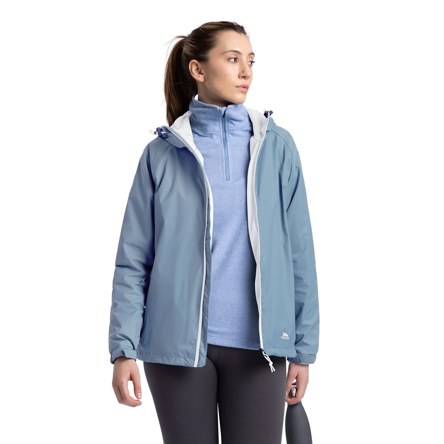 Pewter Grey - Side - Trespass Womens-Ladies Tayah II Waterproof Jacket