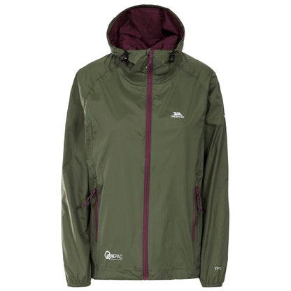 Moss - Front - Trespass Womens-Ladies Qikpac Packaway Waterproof Jacket