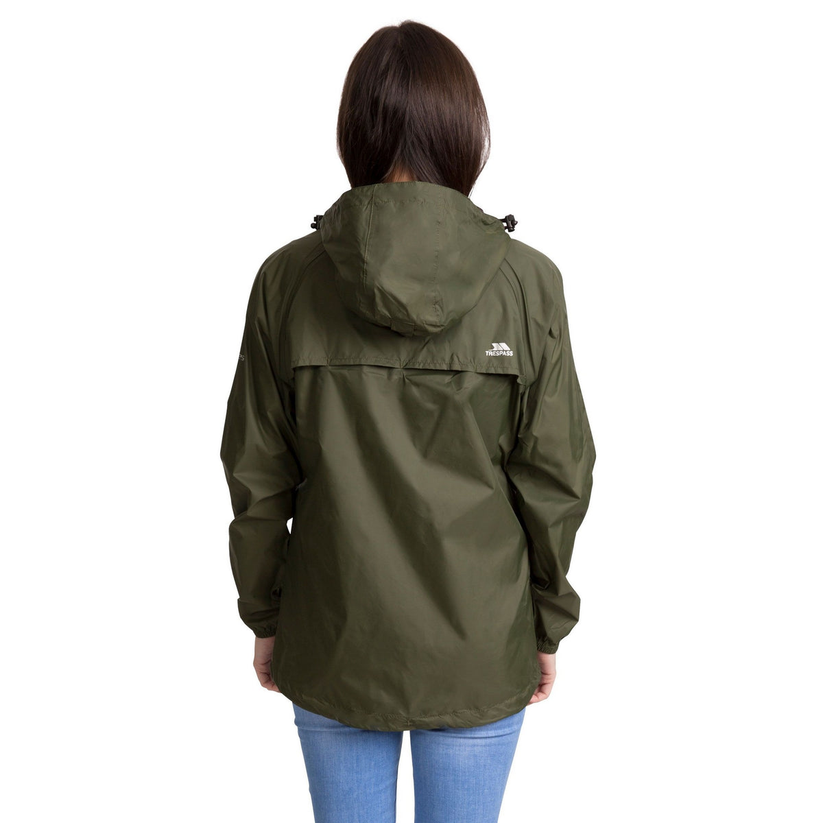 Moss - Side - Trespass Womens-Ladies Qikpac Packaway Waterproof Jacket