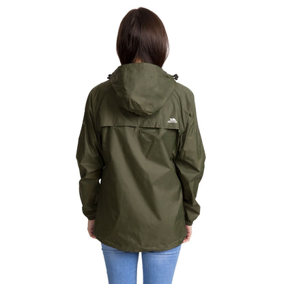 Moss - Side - Trespass Womens-Ladies Qikpac Packaway Waterproof Jacket