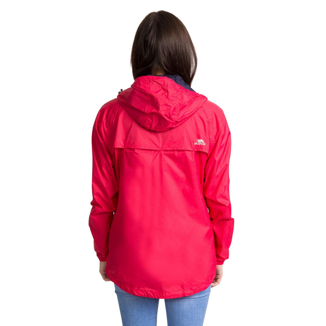 Raspberry - Side - Trespass Womens-Ladies Qikpac Waterproof Packaway Shell Jacket