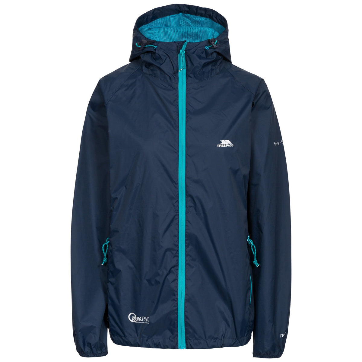 Navy - Front - Trespass Womens-Ladies Qikpac Packaway Waterproof Jacket