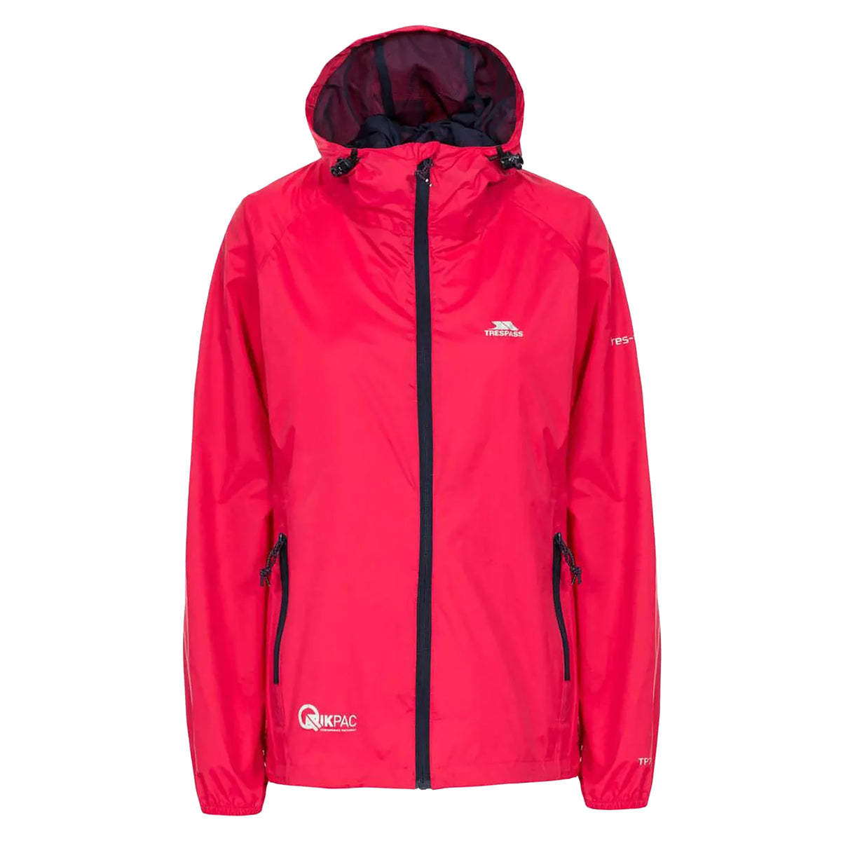 Raspberry - Front - Trespass Womens-Ladies Qikpac Packaway Waterproof Jacket