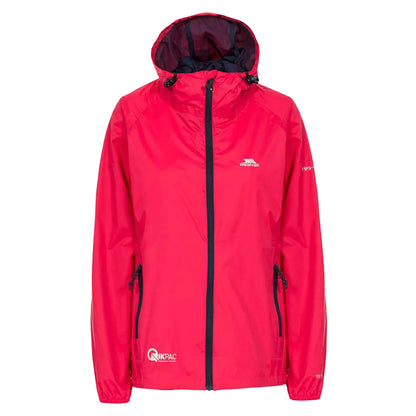 Raspberry - Front - Trespass Womens-Ladies Qikpac Packaway Waterproof Jacket