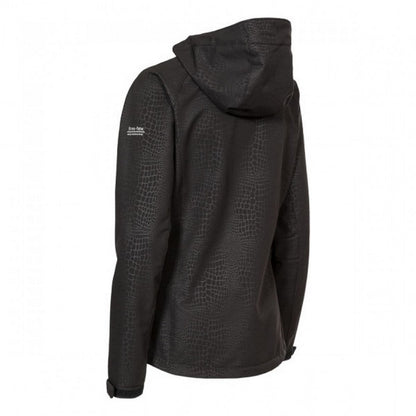 Black - Back - Trespass Womens-Ladies Cheska Snakeprint Waterproof Softshell Jacket