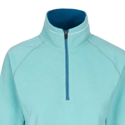Teal Mist - Side - Trespass Childrens Girls Sybil Half Zip Microfleece Top