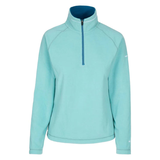 Teal Mist - Front - Trespass Childrens Girls Sybil Half Zip Microfleece Top