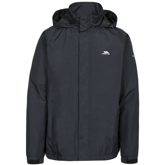 Black - Front - Trespass Mens Nabro II Waterproof Jacket