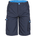 Navy - Front - Trespass Childrens Boys Marty Cargo Shorts