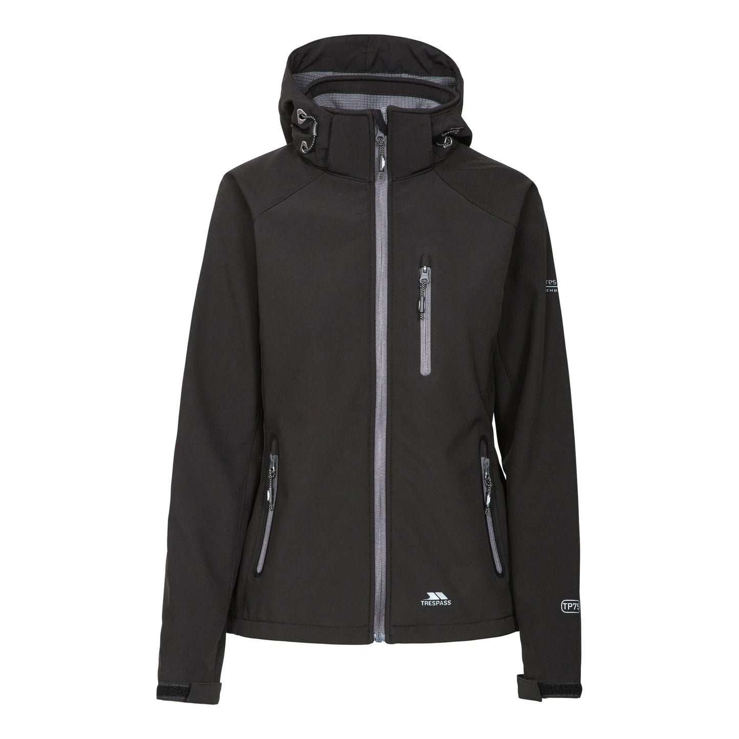 Black - Front - Trespass Womens-Ladies Bela II Waterproof Soft Shell Jacket