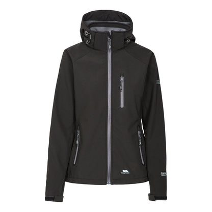 Black - Front - Trespass Womens-Ladies Bela II Waterproof Soft Shell Jacket