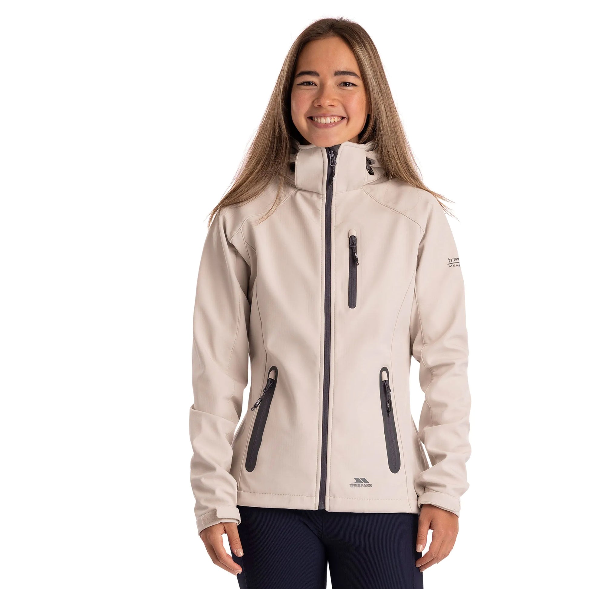 Soft Stone - Side - Trespass Womens-Ladies Bela II Waterproof Soft Shell Jacket