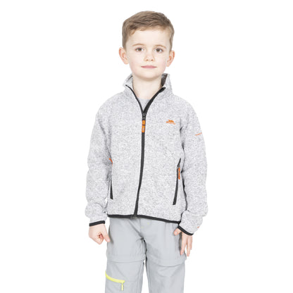 Grey Marl - Side - Trespass Childrens Boys Mario Full Zip Fleece Jacket