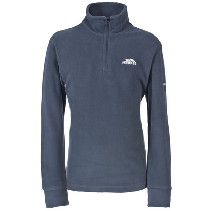 Navy Blue - Front - Trespass Childrens-Kids Masonville Zip Neck Microfleece Top