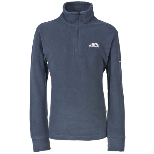 Navy Blue - Front - Trespass Childrens-Kids Masonville Zip Neck Microfleece Top