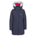 Navy - Front - Trespass Childrens Girls Fame Waterproof Parka Jacket