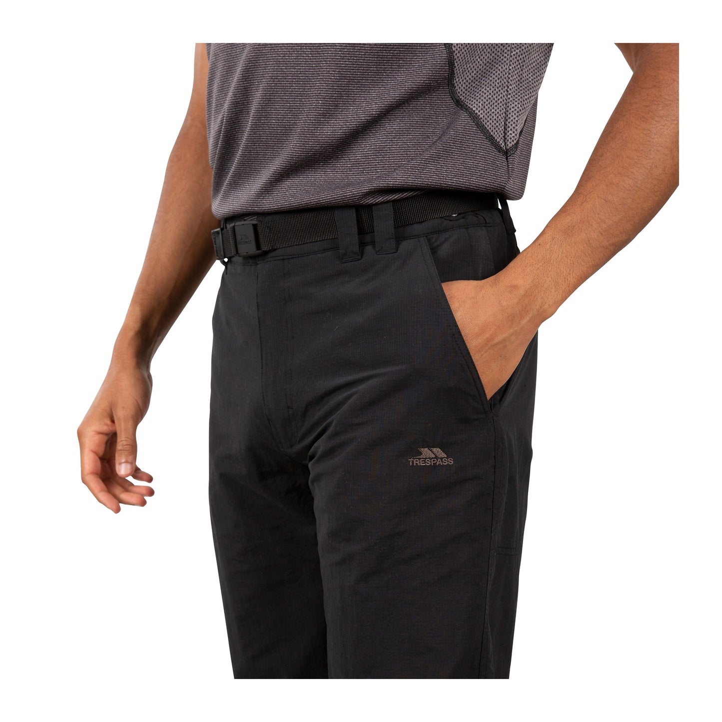 Black - Close up - Trespass Mens Clifton All Season Waterproof Walking Trousers