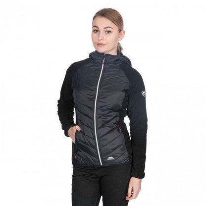 Black - Back - Trespass Womens-Ladies Boardwalk Padded Hooded Fleece Jacket