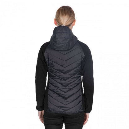 Black - Side - Trespass Womens-Ladies Boardwalk Padded Hooded Fleece Jacket