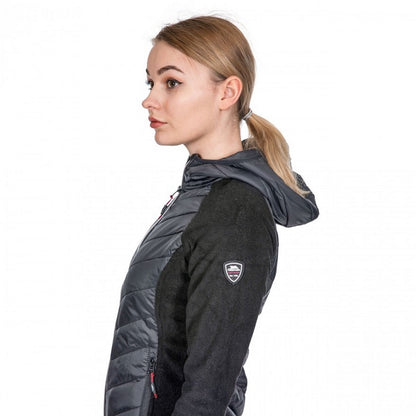 Black - Close up - Trespass Womens-Ladies Boardwalk Padded Hooded Fleece Jacket