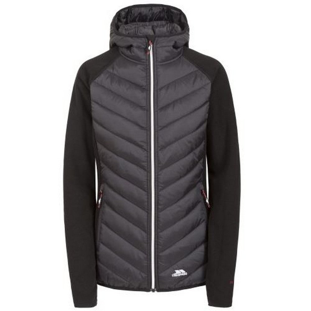 Black - Front - Trespass Womens-Ladies Boardwalk Padded Hooded Fleece Jacket