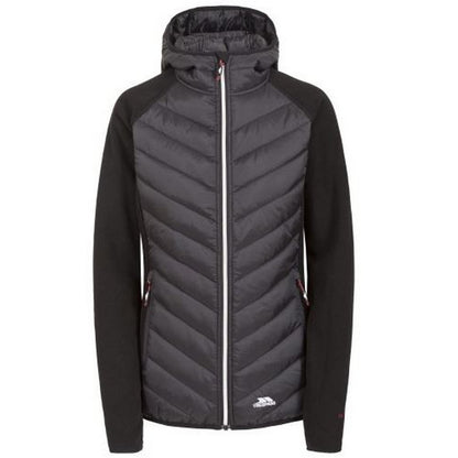 Black - Front - Trespass Womens-Ladies Boardwalk Padded Hooded Fleece Jacket