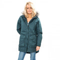 Teal-Silver Grey - Side - Trespass Womens-Ladies Thundery Waterproof Jacket