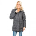 Black-Silver Grey - Side - Trespass Womens-Ladies Thundery Waterproof Jacket