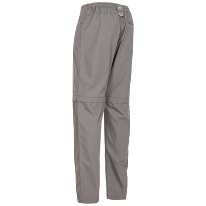 Storm Grey - Side - Trespass Womens-Ladies Rambler Convertible Hiking Trousers