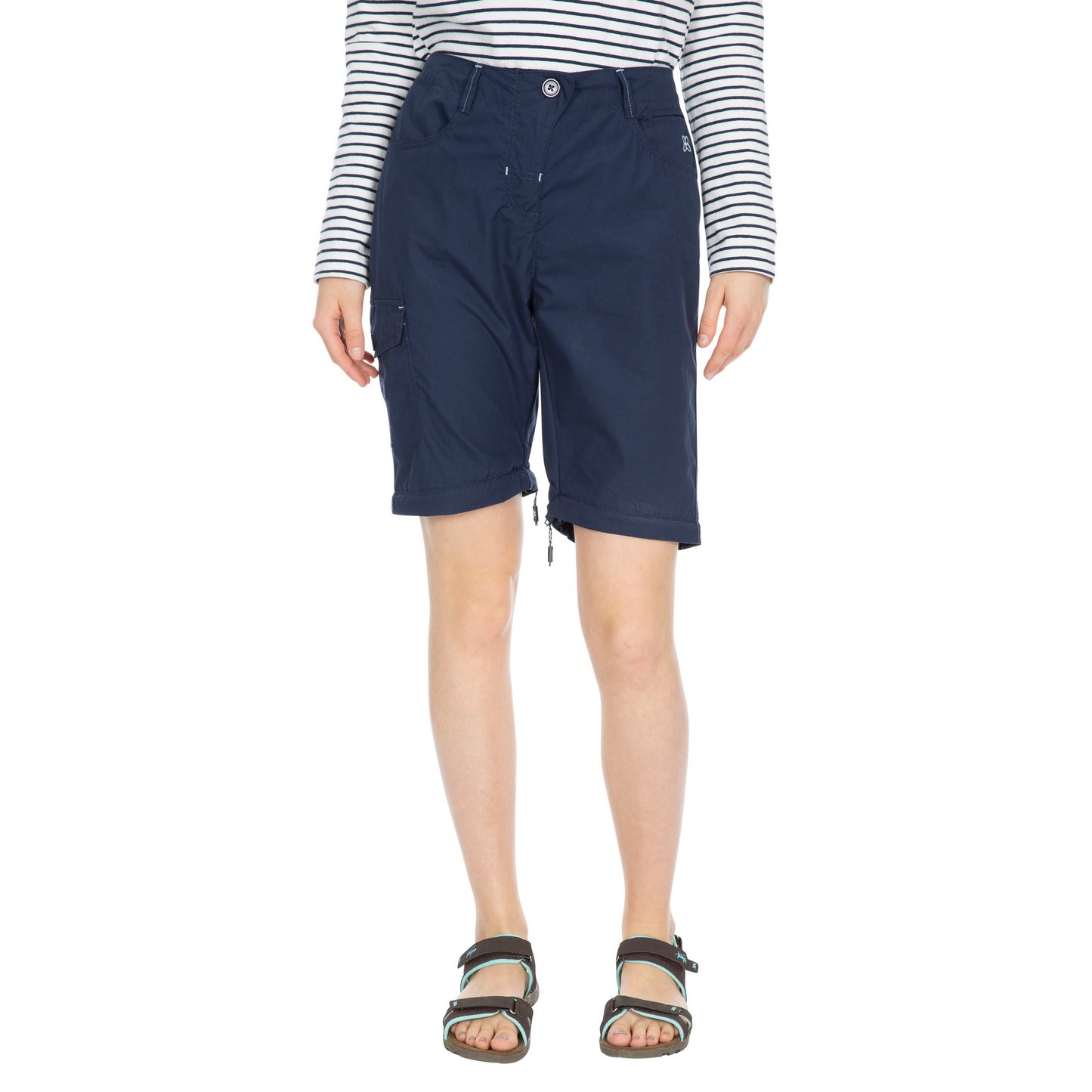 Navy - Side - Trespass Womens-Ladies Rambler Convertible Hiking Trousers