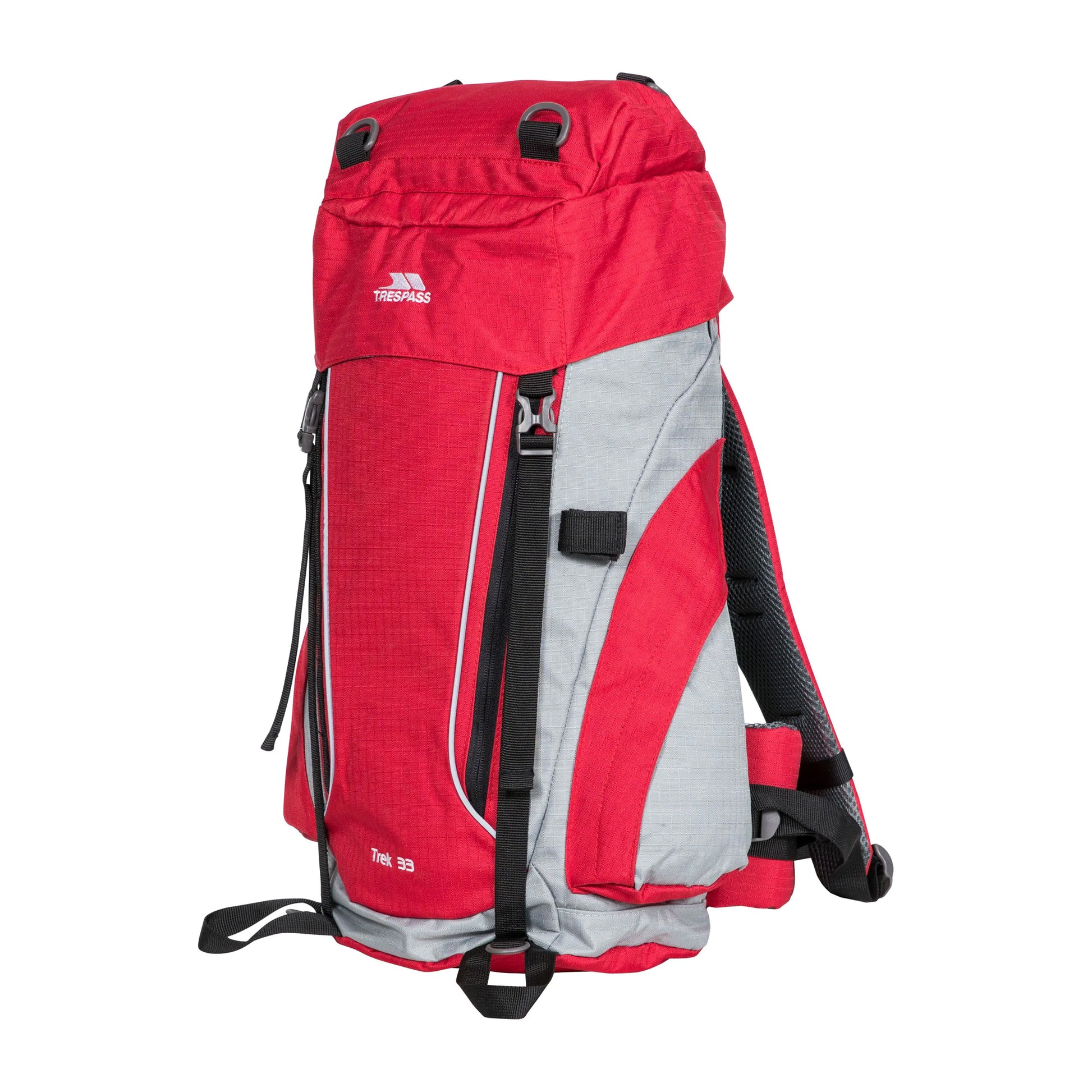 Red Tone - Side - Trespass Trek 33 Rucksack-Backpack (33 Litres)