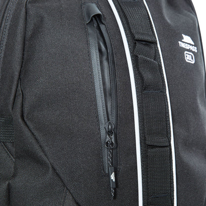 Black - Close up - Trespass Deptron Day Backpack-Rucksack (30 Litres)