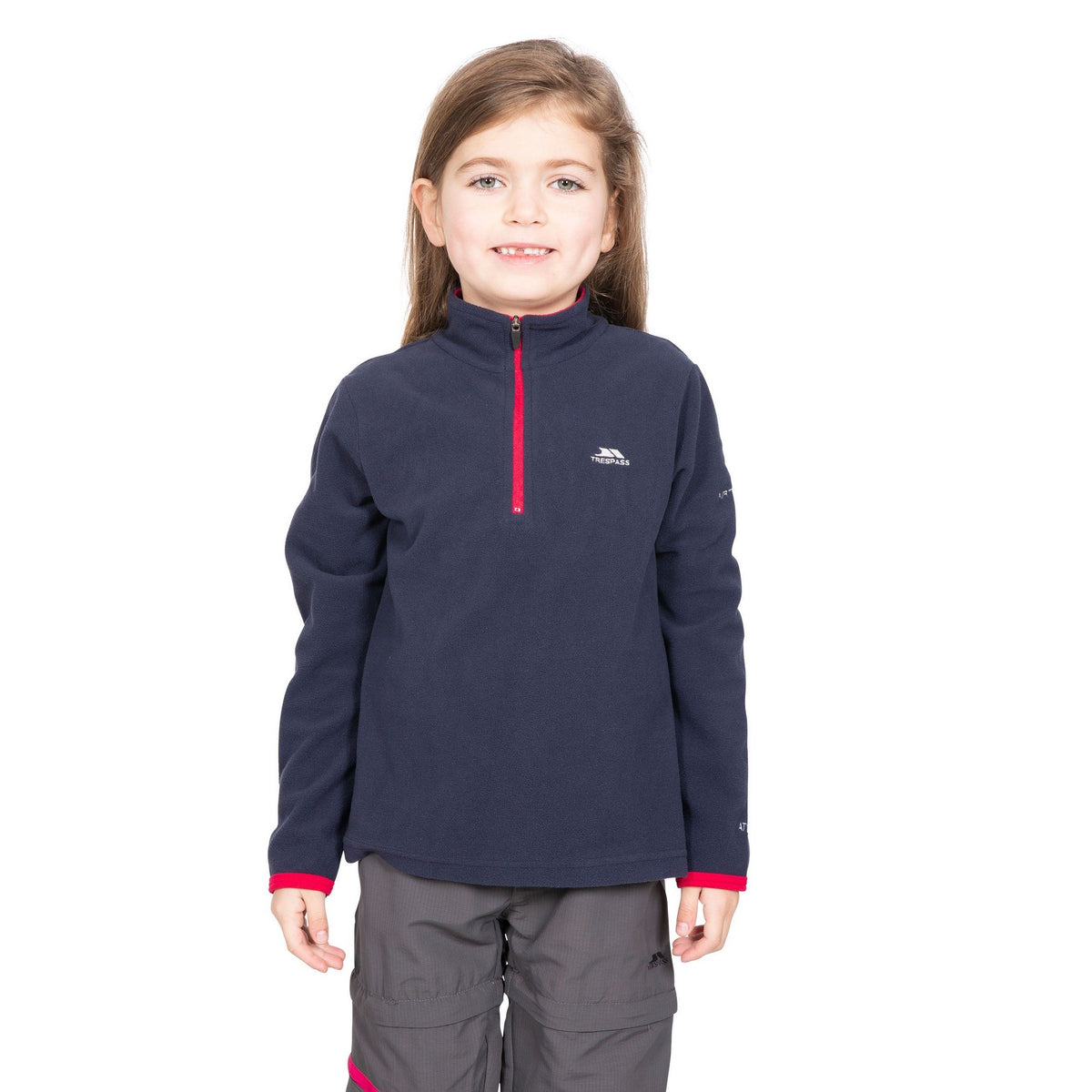 NAVY - Back - Trespass Childrens-Girls Sybil Micro Fleece