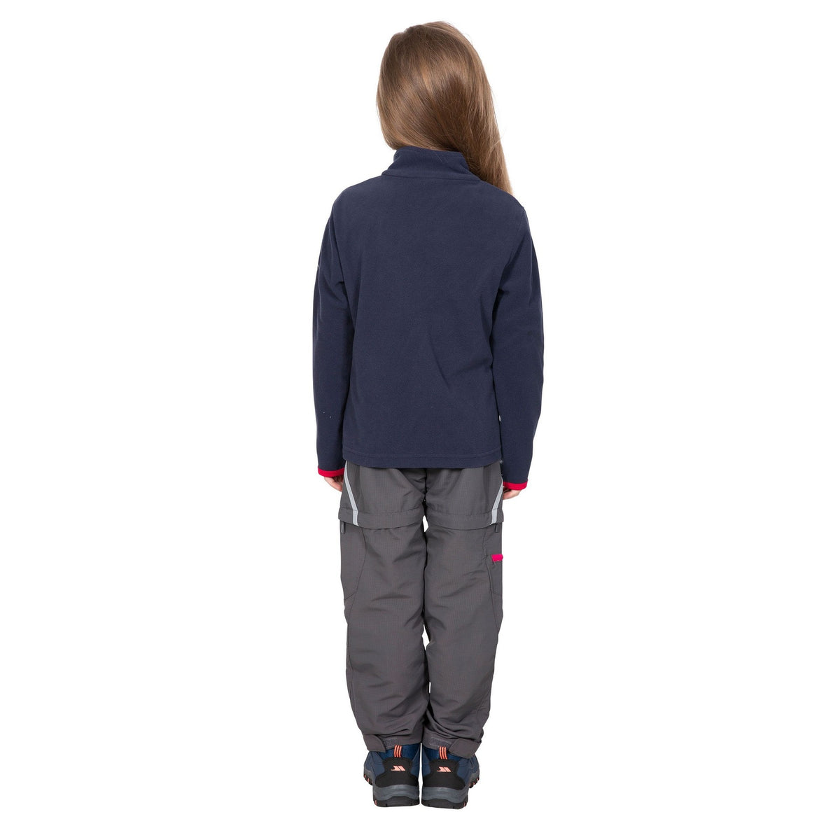NAVY - Side - Trespass Childrens-Girls Sybil Micro Fleece