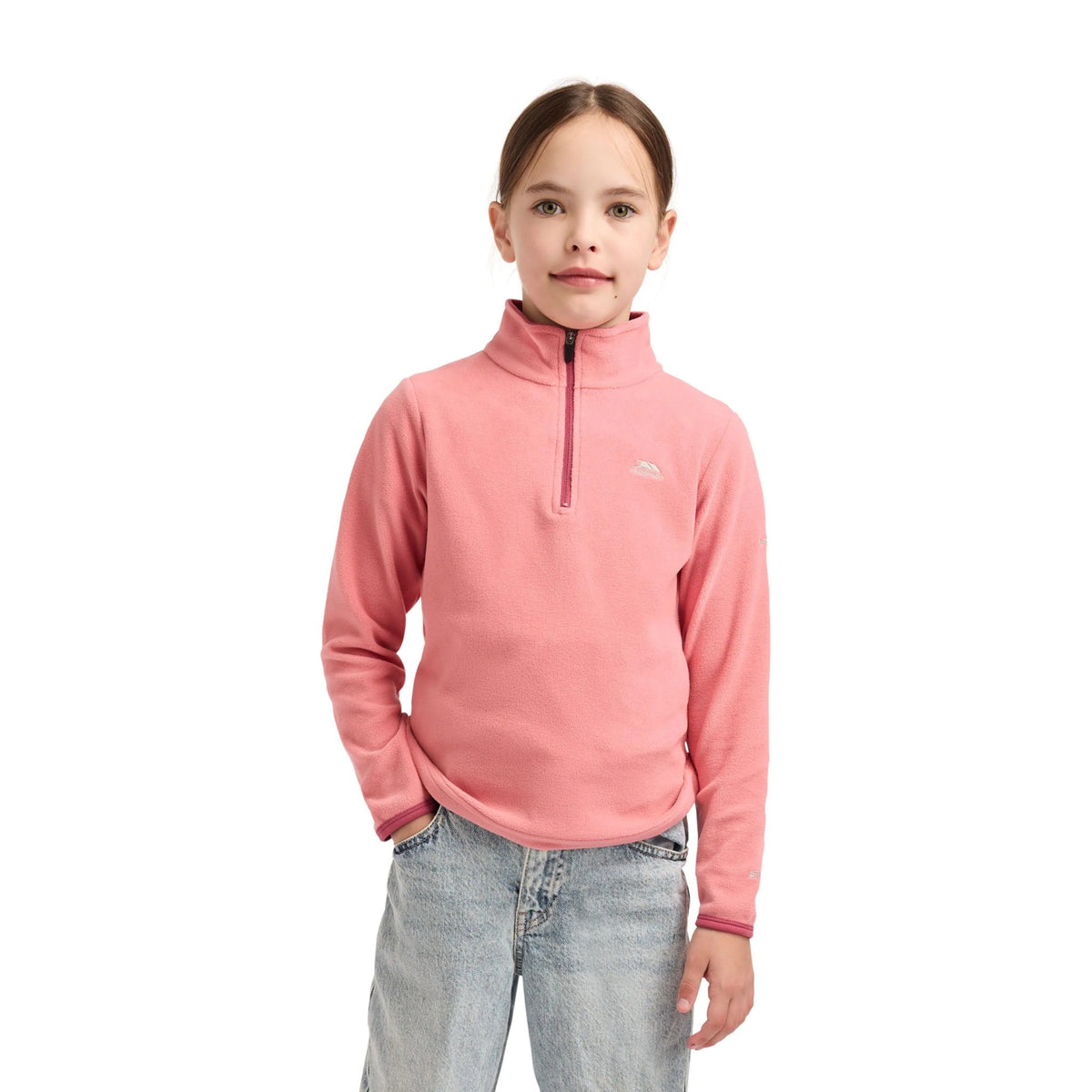 Peach Pink - Side - Trespass Childrens-Girls Sybil Micro Fleece