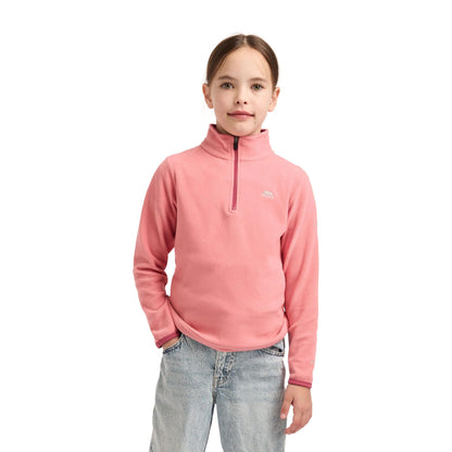 Peach Pink - Side - Trespass Childrens-Girls Sybil Micro Fleece