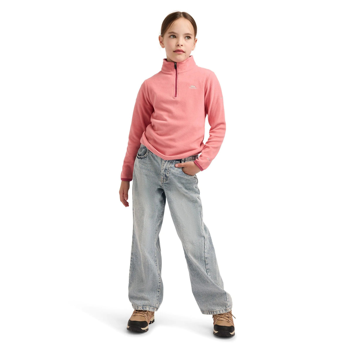 Peach Pink - Pack Shot - Trespass Childrens-Girls Sybil Micro Fleece