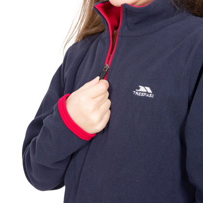 NAVY - Pack Shot - Trespass Childrens-Girls Sybil Micro Fleece
