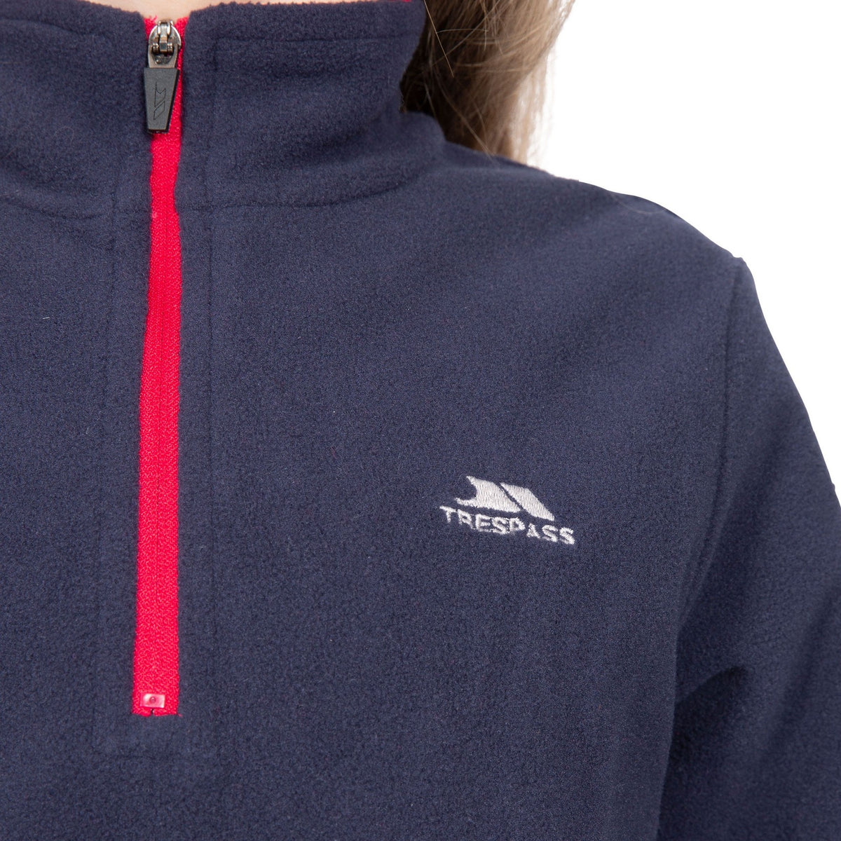 NAVY - Close up - Trespass Childrens-Girls Sybil Micro Fleece
