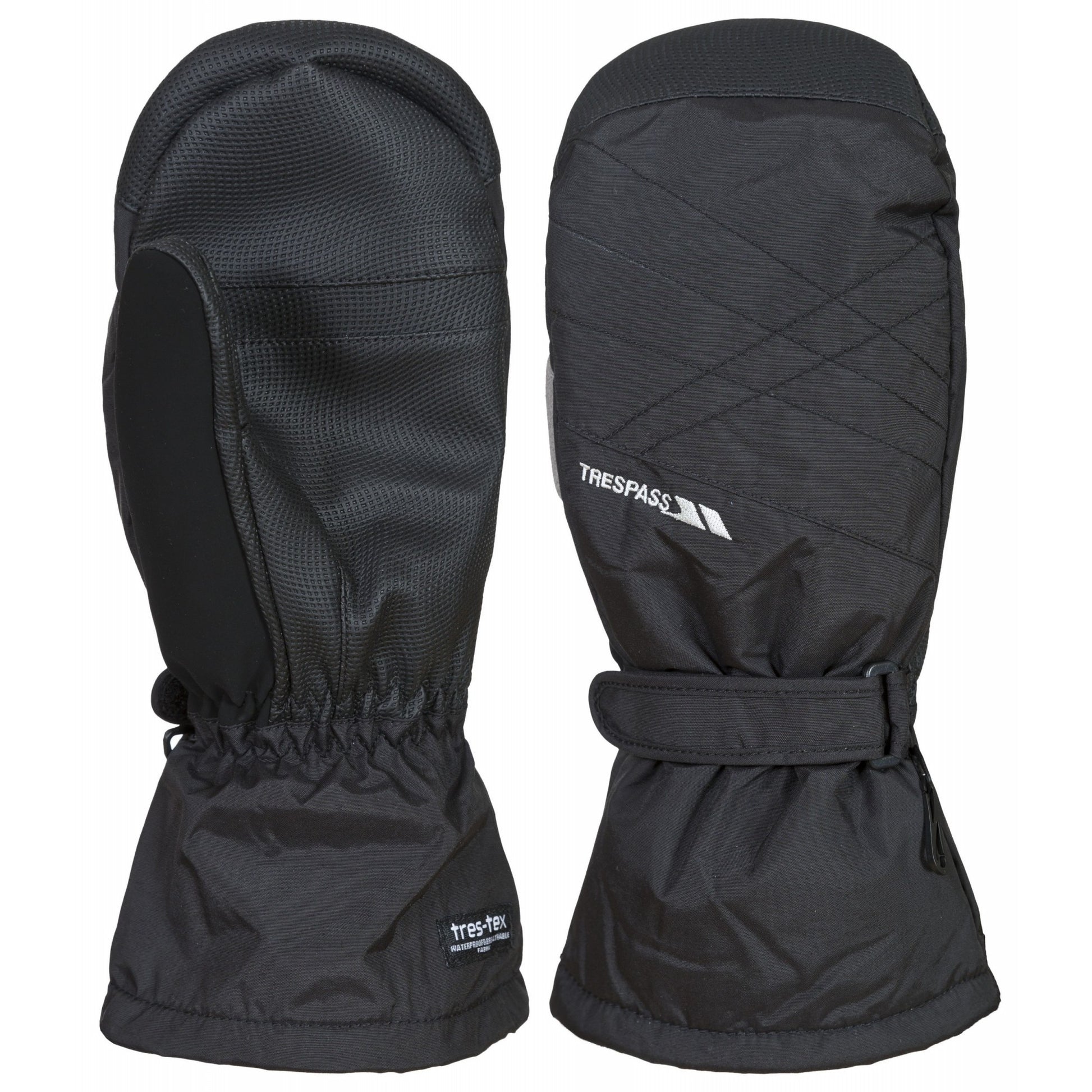 Black - Side - Trespass Mens Ikeda II Ski Mitt Gloves