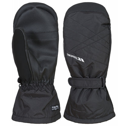 Black - Side - Trespass Mens Ikeda II Ski Mitt Gloves
