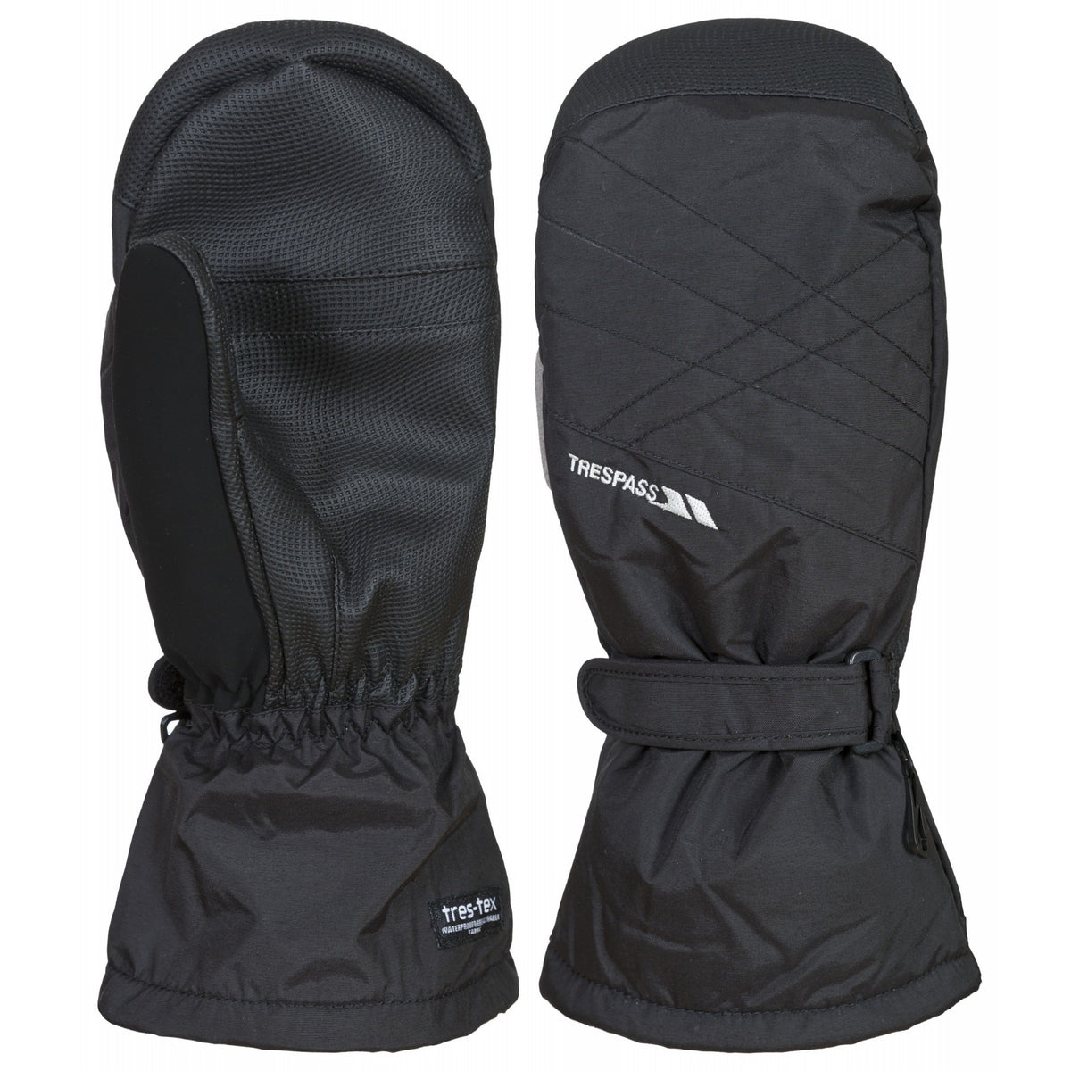 Black - Side - Trespass Mens Ikeda II Ski Mitt Gloves