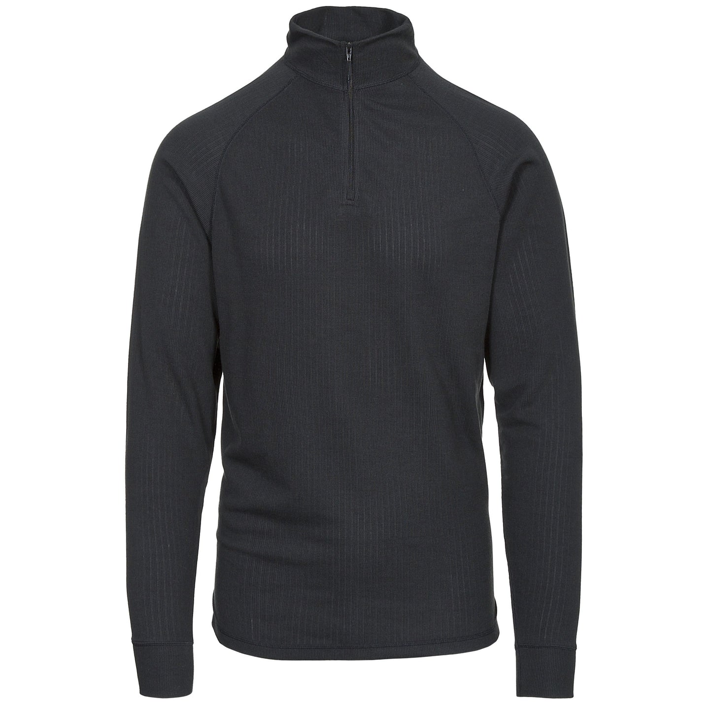 Black - Front - Trespass Adults Unisex Wise360 Quick Dry Base Layer Top