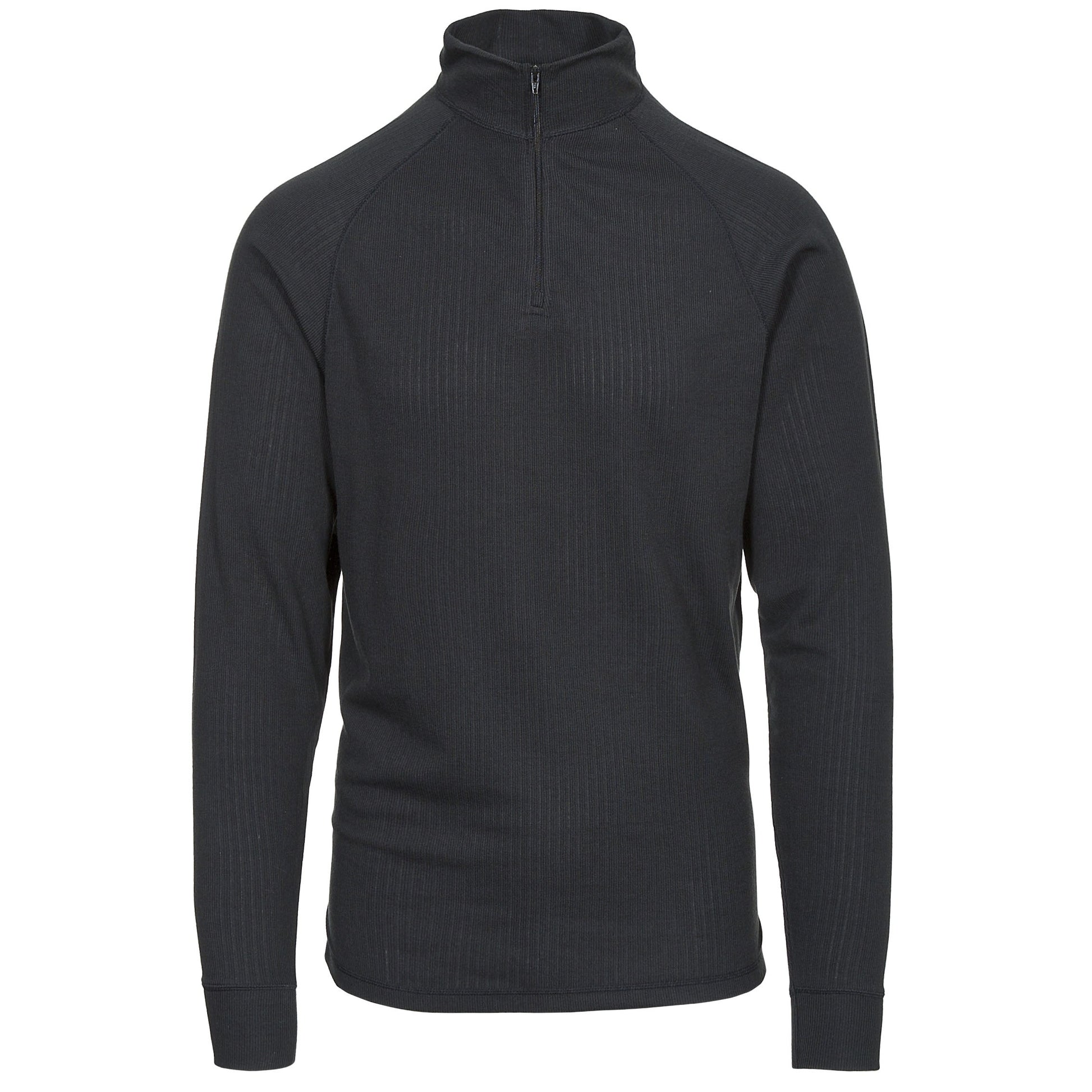 Black - Front - Trespass Adults Unisex Wise360 Quick Dry Base Layer Top