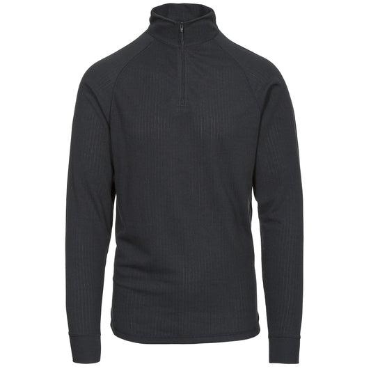Black - Front - Trespass Adults Unisex Wise360 Quick Dry Base Layer Top