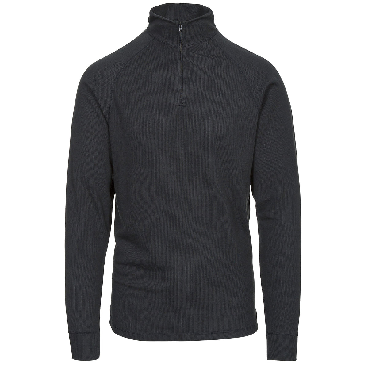Black - Front - Trespass Adults Unisex Wise360 Quick Dry Base Layer Top