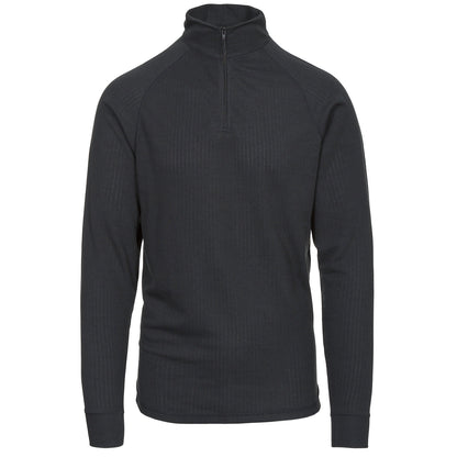 Black - Front - Trespass Adults Unisex Wise360 Quick Dry Base Layer Top
