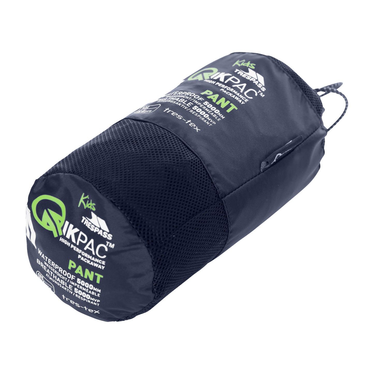 Navy - Lifestyle - Trespass Childrens-Kids Qikpac Waterproof Packaway Trousers