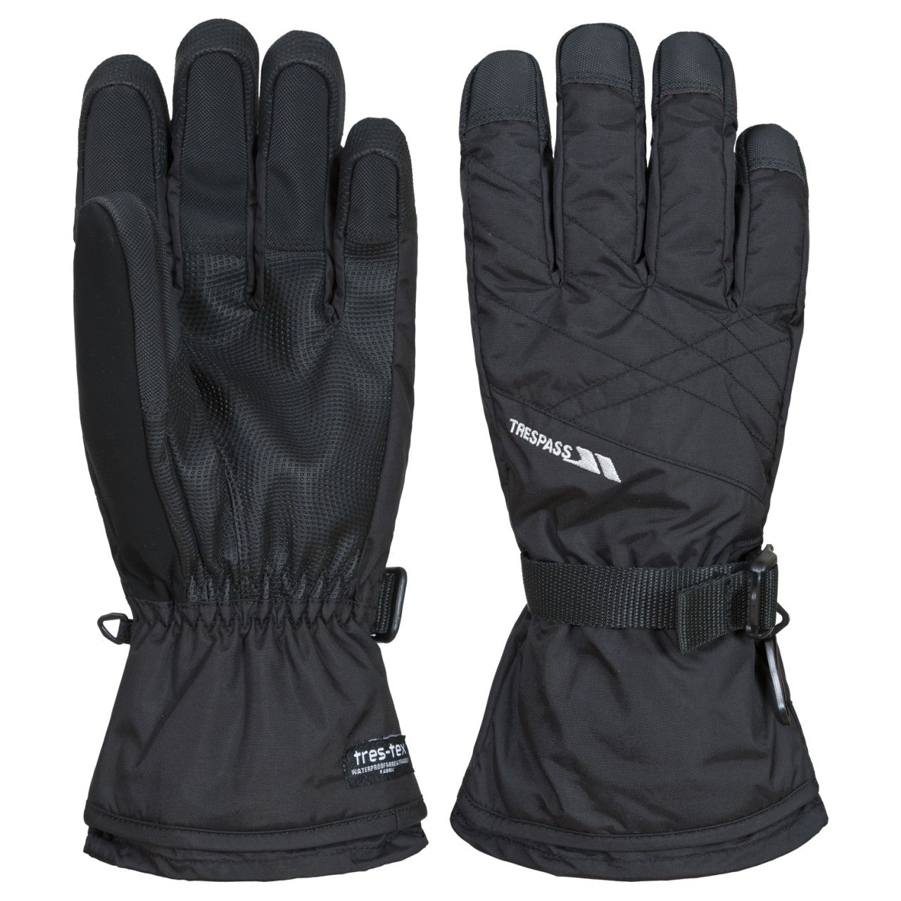 Black - Side - Trespass Mens Reunited II Ski Gloves