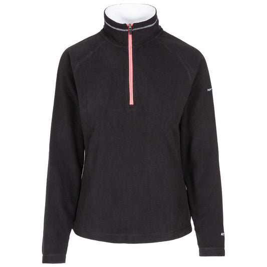 Black-White - Front - Trespass Womens-Ladies Skylar Fleece Top